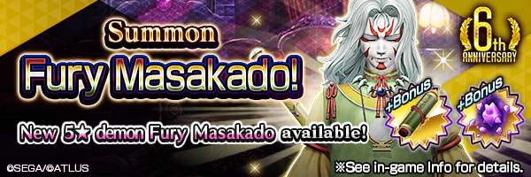  Summon the new 5★ demons Fury Masakado in Fury Masakado Summons!