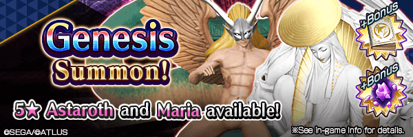 Summon the 5★ demons Astaroth and Maria in Genesis Summons!