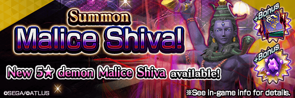 Summon the new 5★ demon Malice Shiva! Malice Shiva Summons Incoming! 